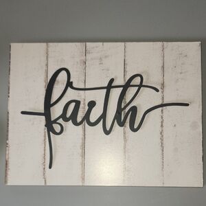 NWT "Faith" Black & White Wall Decor Sign